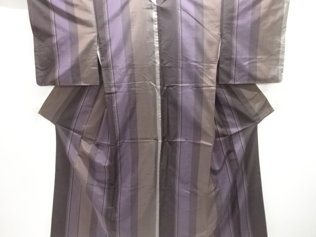 アンティーク　縞織出し本場泥大島紬着物